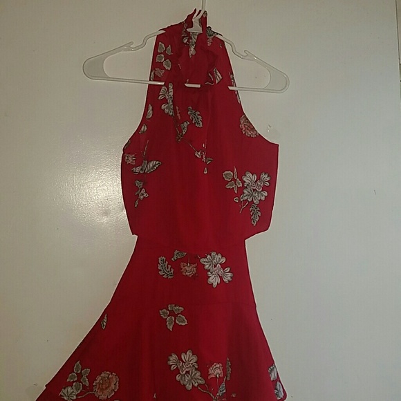 BB Dakota Dresses & Skirts - Bright Red & Floral - •BB DAKOTA• | Halter - Dress